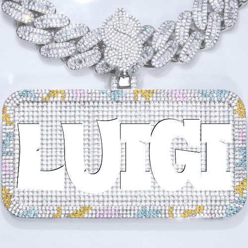 CUSTOM LETTER NECKLACE 3D COLORFUL SQUARE