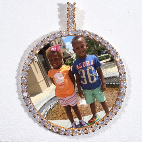LARGE 3D CIRCLE CUSTOM PICTURE PENDANT
