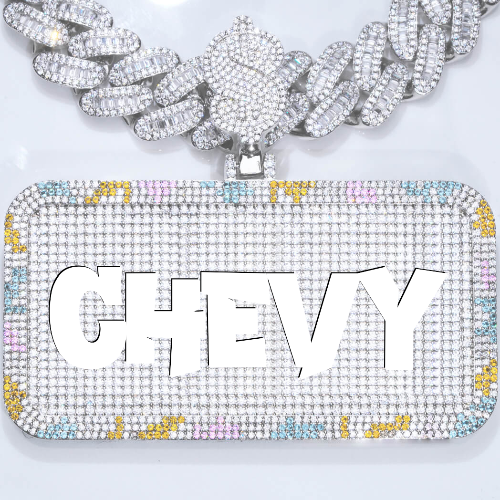 CUSTOM LETTER NECKLACE 3D COLORFUL SQUARE
