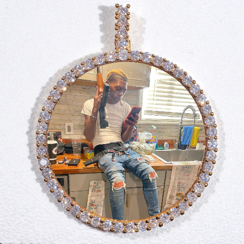 LARGE 3D CIRCLE CUSTOM PICTURE PENDANT
