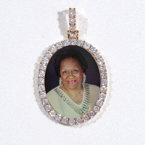 3D Oval Custom Picture Pendant