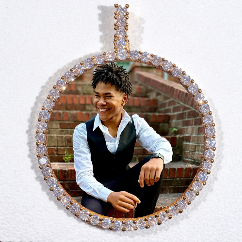 LARGE 3D CIRCLE CUSTOM PICTURE PENDANT