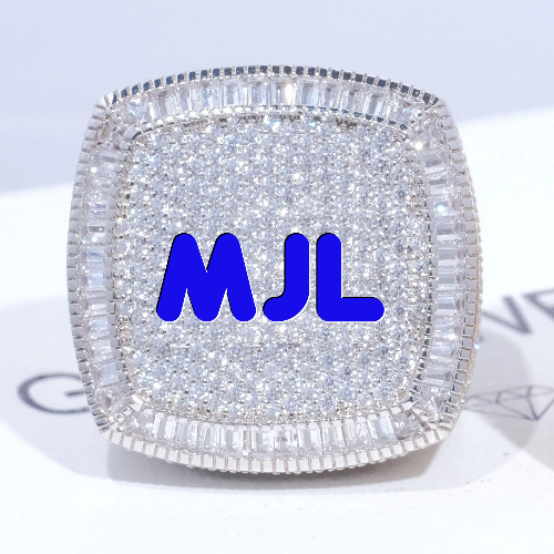 CUSTOM LETTER 3D ICED RING