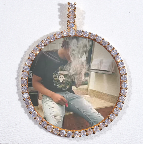 LARGE 3D CIRCLE CUSTOM PICTURE PENDANT