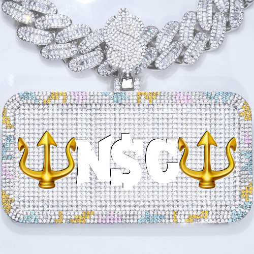 CUSTOM LETTER NECKLACE 3D COLORFUL SQUARE