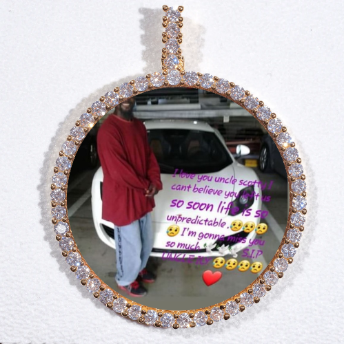 LARGE 3D CIRCLE CUSTOM PICTURE PENDANT