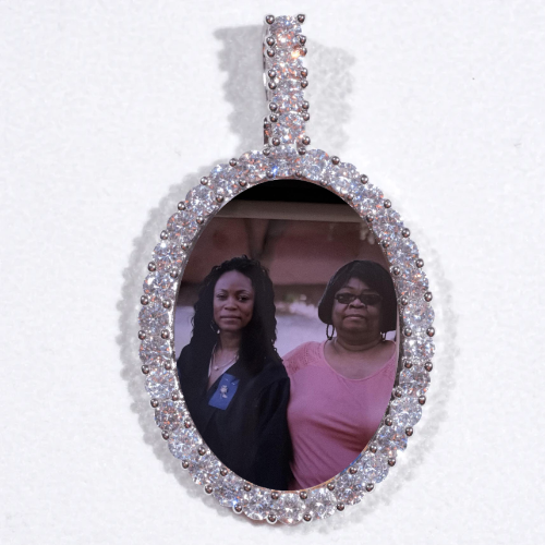 Large 3D Oval Custom Picture Pendant