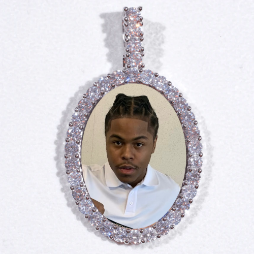 Large 3D Oval Custom Picture Pendant
