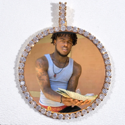 LARGE 3D CIRCLE CUSTOM PICTURE PENDANT