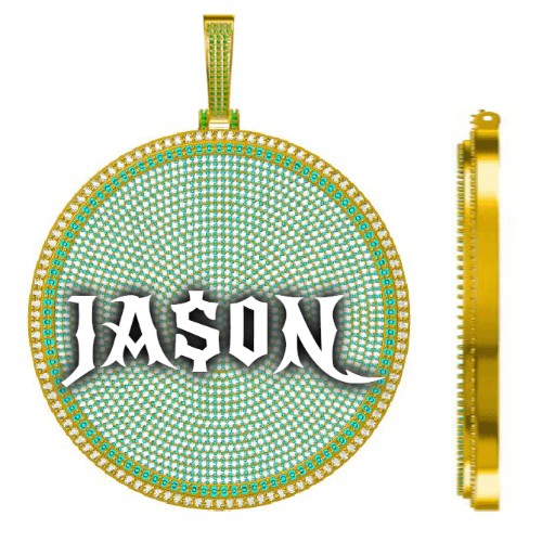 CUSTOM LETTER NECKLACE 3D BIG DISC