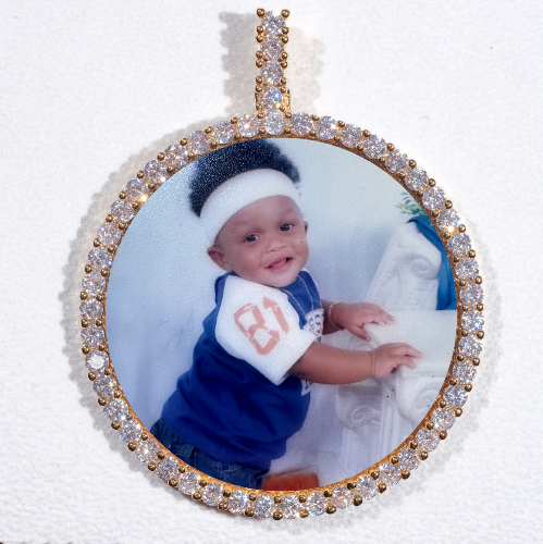 LARGE 3D CIRCLE CUSTOM PICTURE PENDANT