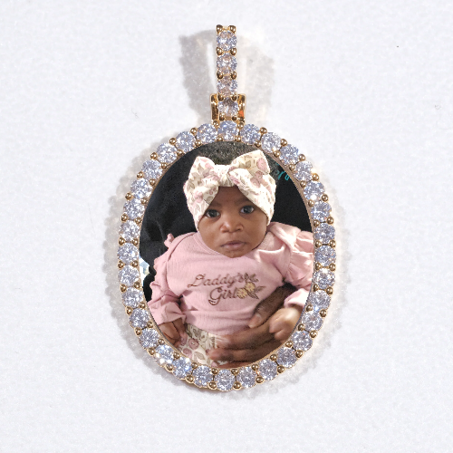 3D Oval Custom Picture Pendant