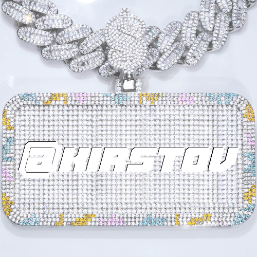 CUSTOM LETTER NECKLACE 3D COLORFUL SQUARE