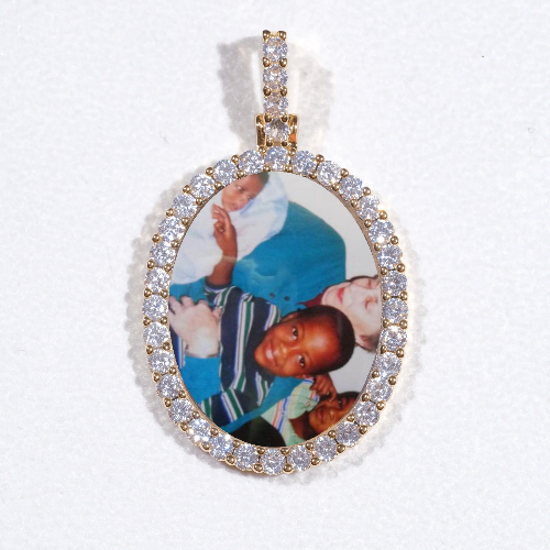 3D Oval Custom Picture Pendant