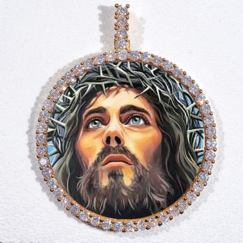 LARGE 3D CIRCLE CUSTOM PICTURE PENDANT