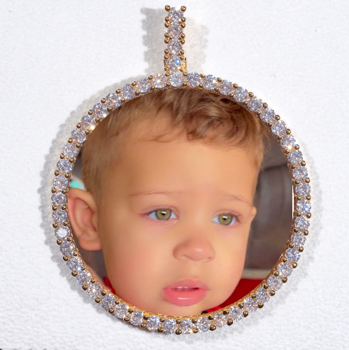 LARGE 3D CIRCLE CUSTOM PICTURE PENDANT