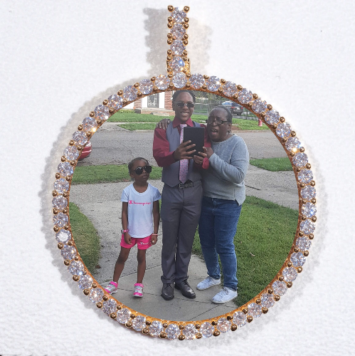 LARGE 3D CIRCLE CUSTOM PICTURE PENDANT