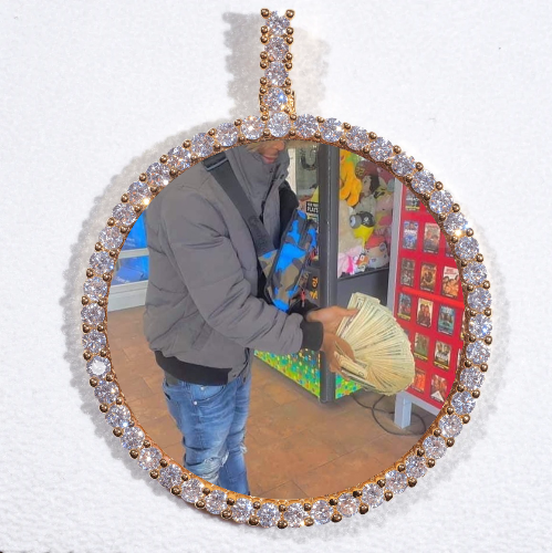 LARGE 3D CIRCLE CUSTOM PICTURE PENDANT