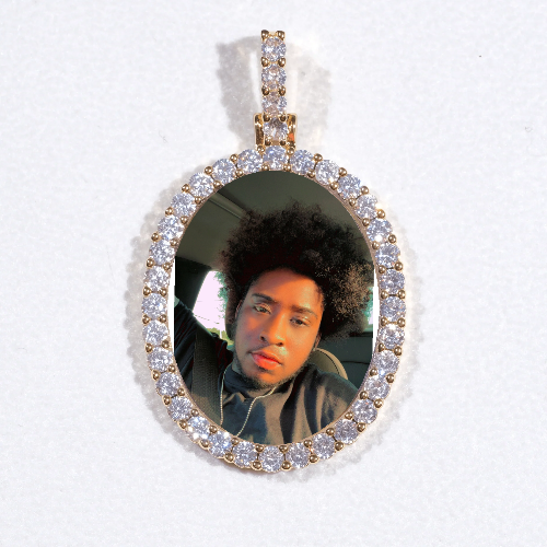 3D Oval Custom Picture Pendant