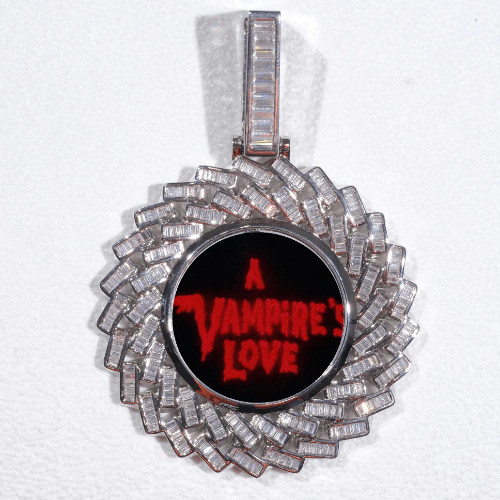 Large 3D Baguette Custom Picture Pendant