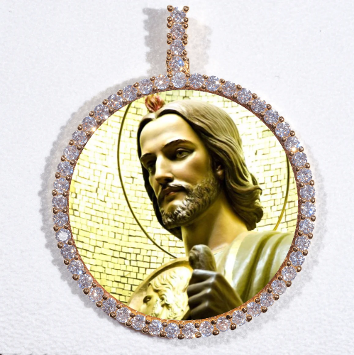 LARGE 3D CIRCLE CUSTOM PICTURE PENDANT