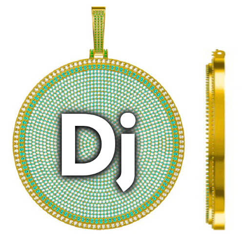 CUSTOM LETTER NECKLACE 3D BIG DISC