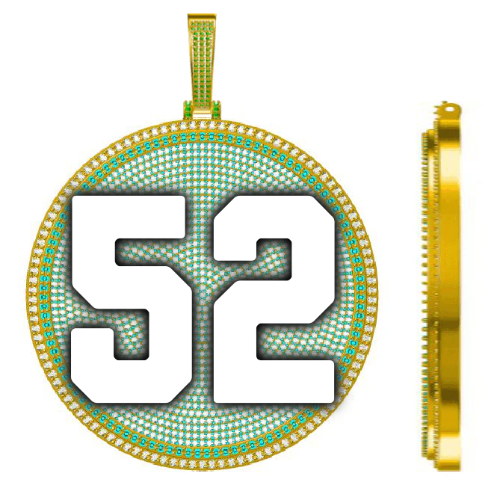 CUSTOM LETTER NECKLACE 3D BIG DISC