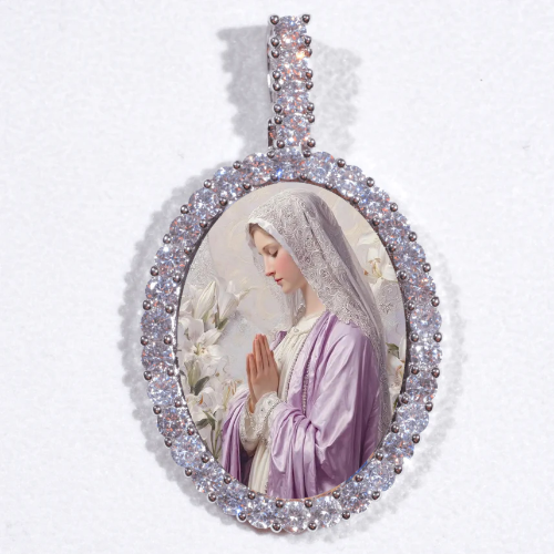 Large 3D Oval Custom Picture Pendant