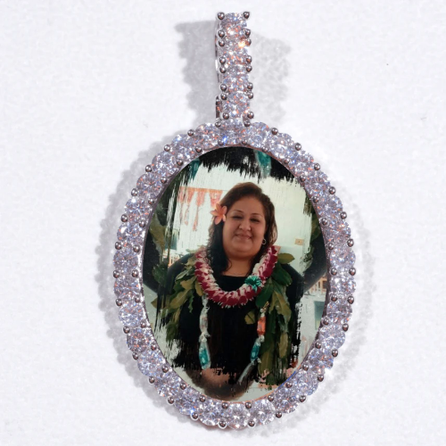 Large 3D Oval Custom Picture Pendant