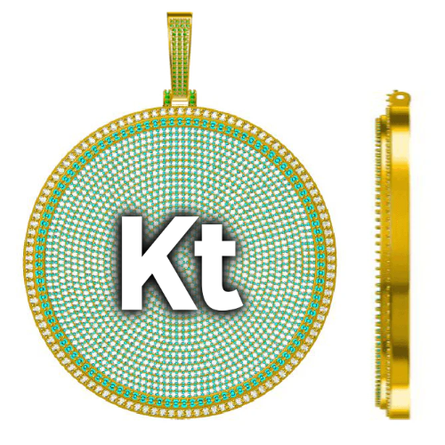 CUSTOM LETTER NECKLACE 3D BIG DISC