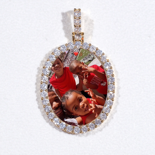 3D Oval Custom Picture Pendant
