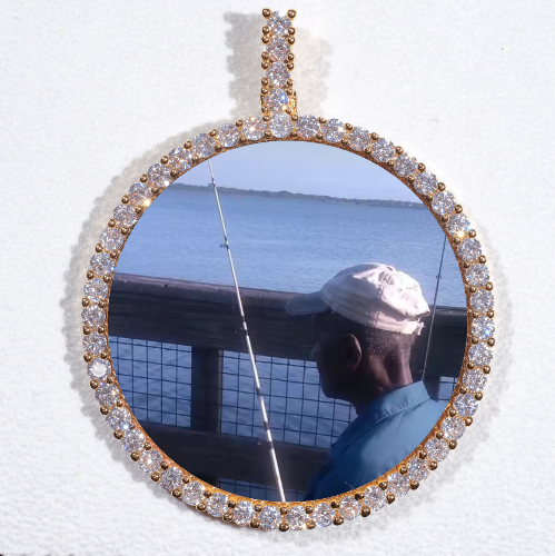 LARGE 3D CIRCLE CUSTOM PICTURE PENDANT