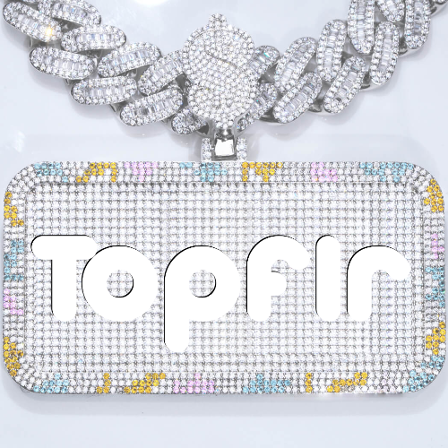 CUSTOM LETTER NECKLACE 3D COLORFUL SQUARE