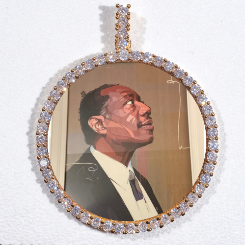 LARGE 3D CIRCLE CUSTOM PICTURE PENDANT