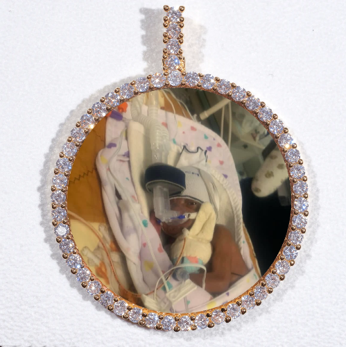 LARGE 3D CIRCLE CUSTOM PICTURE PENDANT