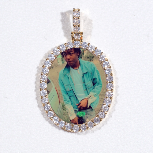 3D Oval Custom Picture Pendant