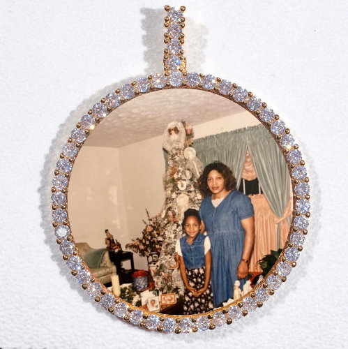 LARGE 3D CIRCLE CUSTOM PICTURE PENDANT