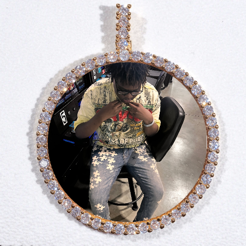 LARGE 3D CIRCLE CUSTOM PICTURE PENDANT