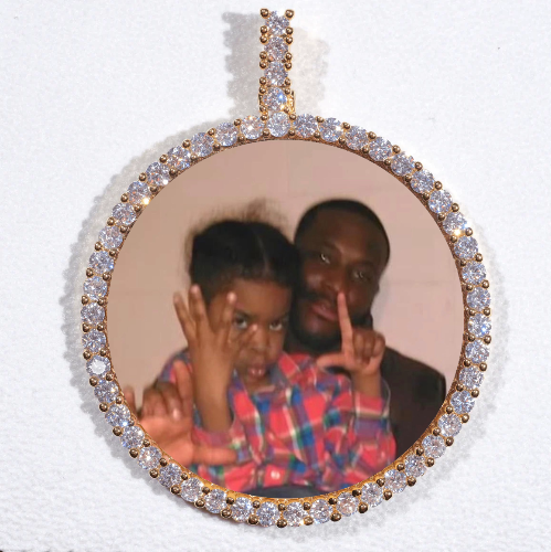 LARGE 3D CIRCLE CUSTOM PICTURE PENDANT