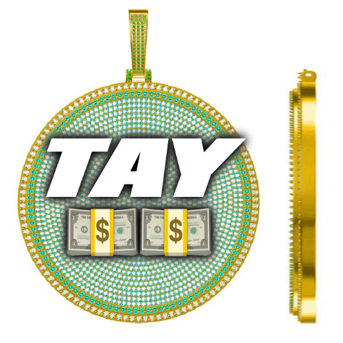 CUSTOM LETTER NECKLACE 3D BIG DISC