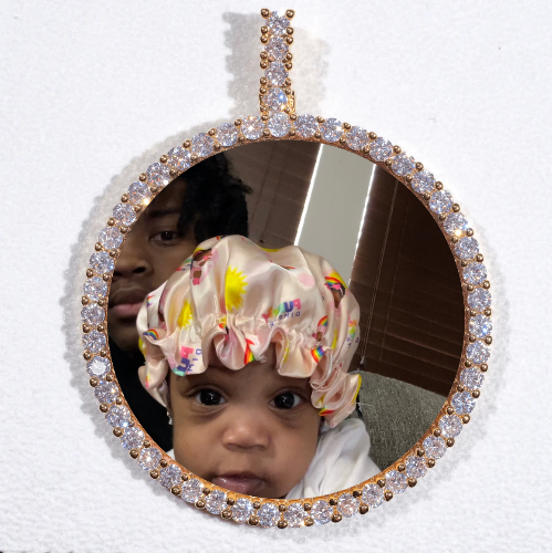 LARGE 3D CIRCLE CUSTOM PICTURE PENDANT