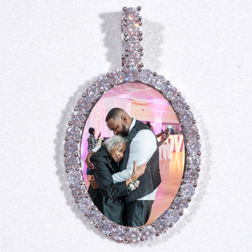 Large 3D Oval Custom Picture Pendant
