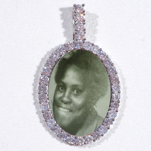 Large 3D Oval Custom Picture Pendant