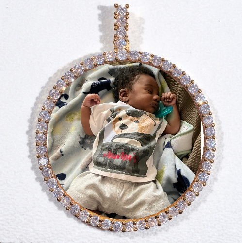 LARGE 3D CIRCLE CUSTOM PICTURE PENDANT