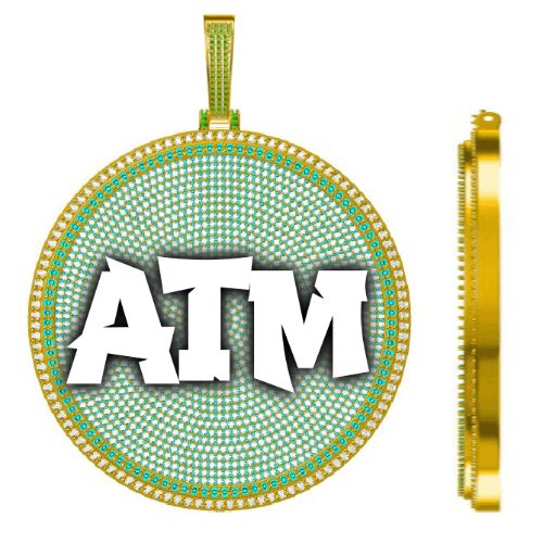 CUSTOM LETTER NECKLACE 3D BIG DISC