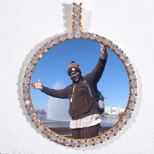 LARGE 3D CIRCLE CUSTOM PICTURE PENDANT