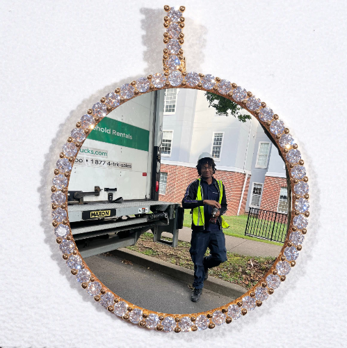 LARGE 3D CIRCLE CUSTOM PICTURE PENDANT