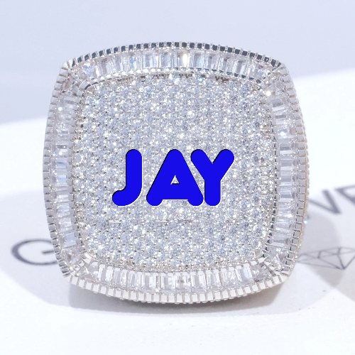 CUSTOM LETTER 3D ICED RING
