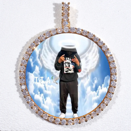 LARGE 3D CIRCLE CUSTOM PICTURE PENDANT