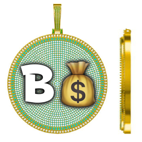 CUSTOM LETTER NECKLACE 3D BIG DISC